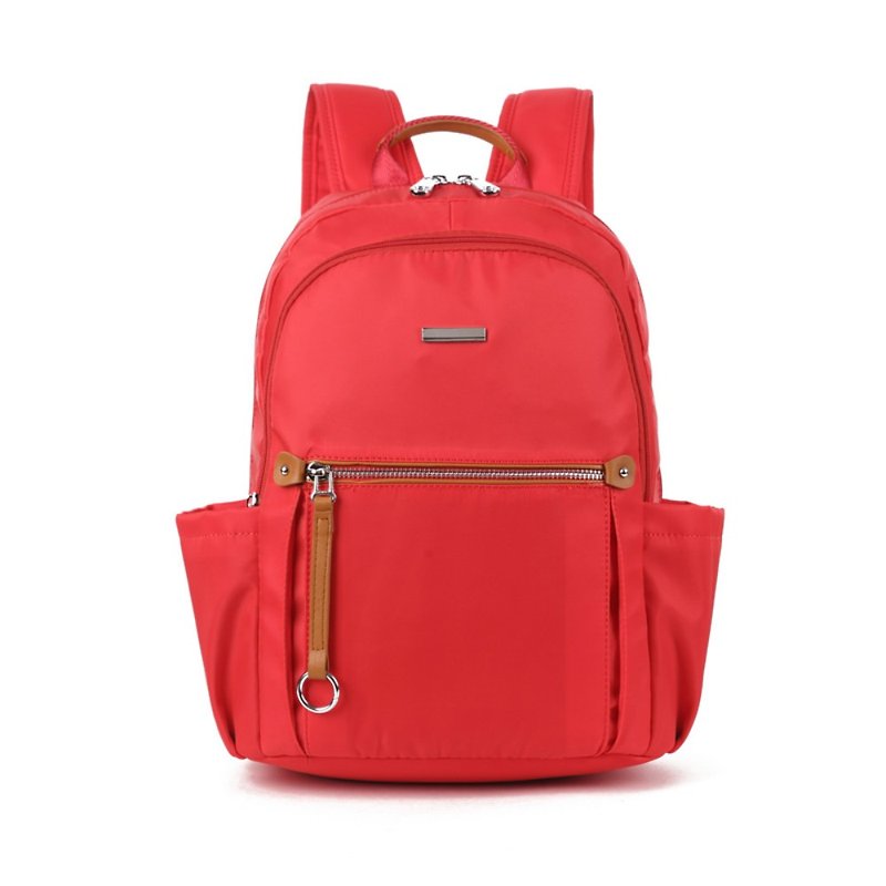 防泼水尼龙牛皮后背包/旅行背包/学生书包  男女通用-四色可选 - 后背包/双肩包 - 防水材质 红色