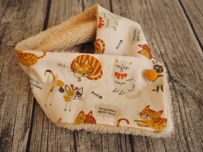 手工缝制保暖围巾围脖颈巾 可爱橙啡猫咪图案 更多图案 - 围巾/披肩 - 棉．麻 多色