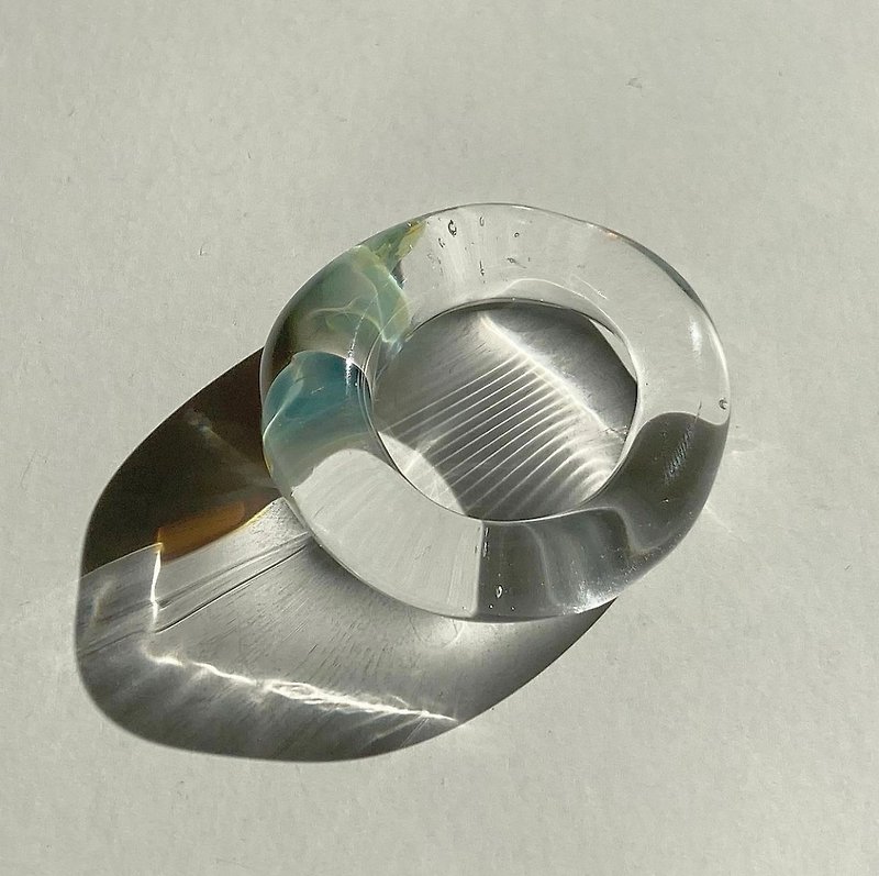 glass ring(moss) - 戒指 - 玻璃 绿色