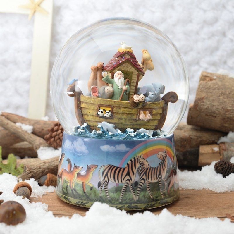诺亚方舟 圣诞礼物 交换礼物 圣诞水晶球音乐盒 - 摆饰 - 玻璃 