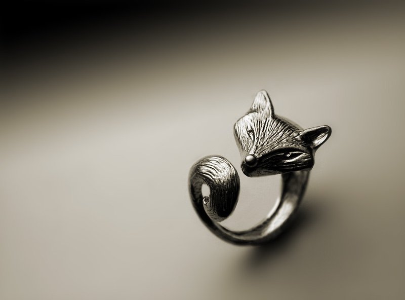 手工狐狸戒 - 戒指 - 其他金属 银色