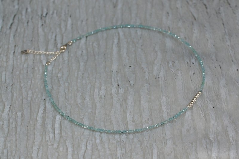 磷灰石银颈链 ( Apatite Silver 925 Necklace with Linear Memory Alloy ) - 手链/手环 - 宝石 
