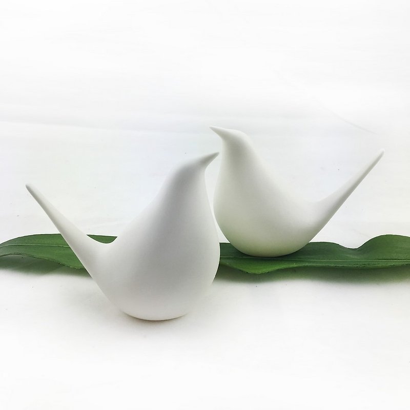 CereiZ生活疗愈・月白团圆和平鸽组 - 花瓶/陶器 - 陶 白色