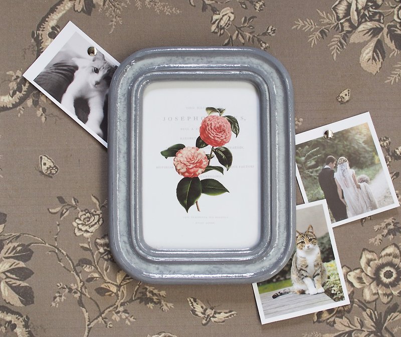 Christmas Gift WrappingBeach 5x7 rectangle photo frame glossy gray vintage style - 画框/相框 - 木头 灰色