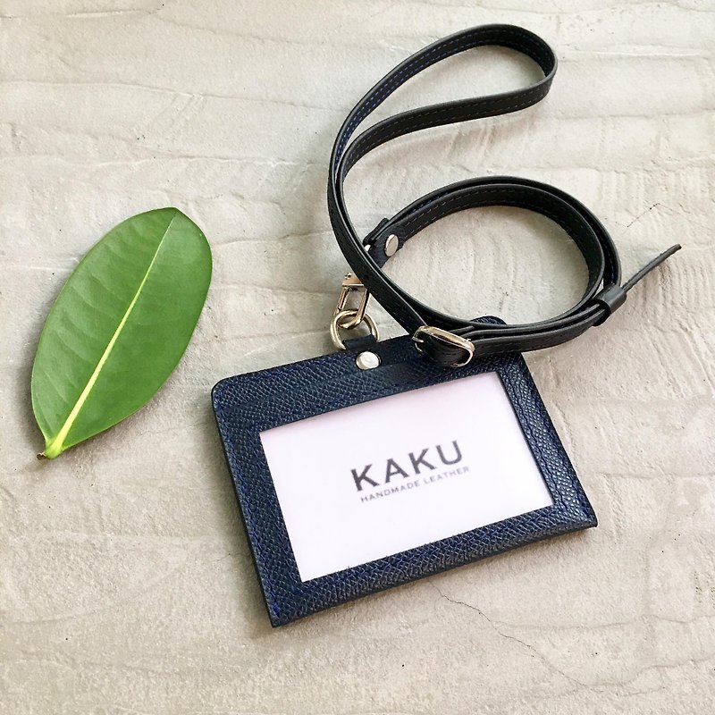 KAKU皮革设计 定制化识别证夹 证件夹 深蓝色 - 证件套/卡套 - 真皮 蓝色