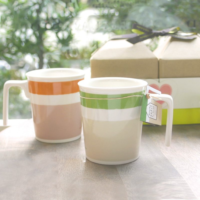 卡布其诺&绿竹林 亲亲马克杯对杯礼物 -P+L设计杯无盖 - 咖啡杯/马克杯 - 瓷 橘色