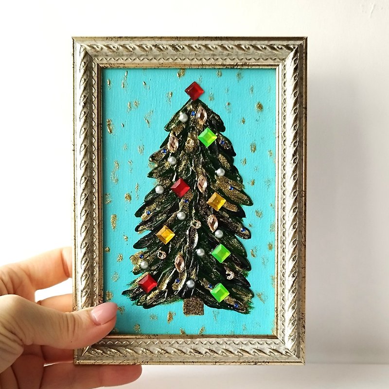 独特的圣诞树纹理压克力画 - 完美的新年礼物！ - 墙贴/壁贴 - 压克力 多色
