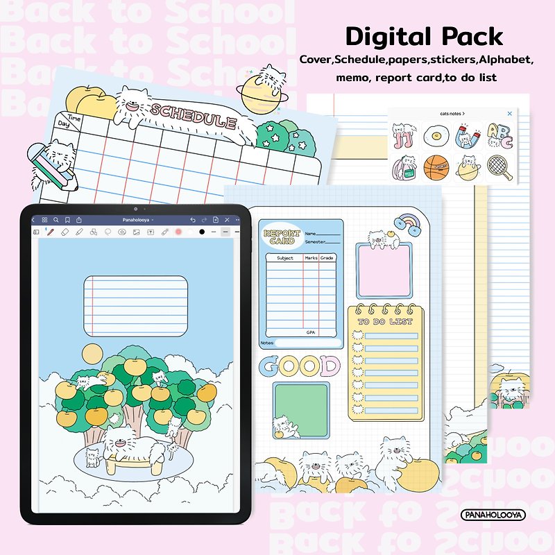 Digital notes Cat Community Back to school digital pack - 电子手帐及素材 - 其他材质 