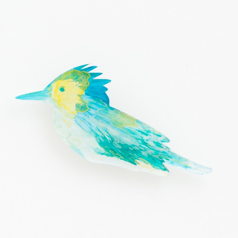 絵のブローチ【鳥】 - 胸针 - 压克力 绿色
