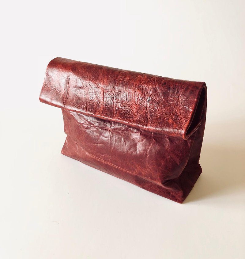 KAMIBUKURO(紙 袋) large 国内本牛革製　レッド - 其他 - 真皮 红色