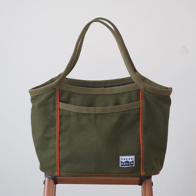 CARRYALL BAG 帆布包，14 盎司，绿、卡其色、橙接缝。 - 其他 - 其他材质 卡其色