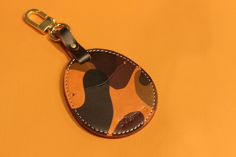 手工皮件 Gogoro 钥匙皮套  (迷彩原色) - 钥匙链/钥匙包 - 真皮 咖啡色