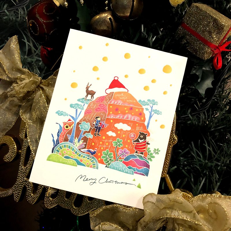 插画明信片 【圣诞快乐的山】 - 卡片/明信片 - 纸 