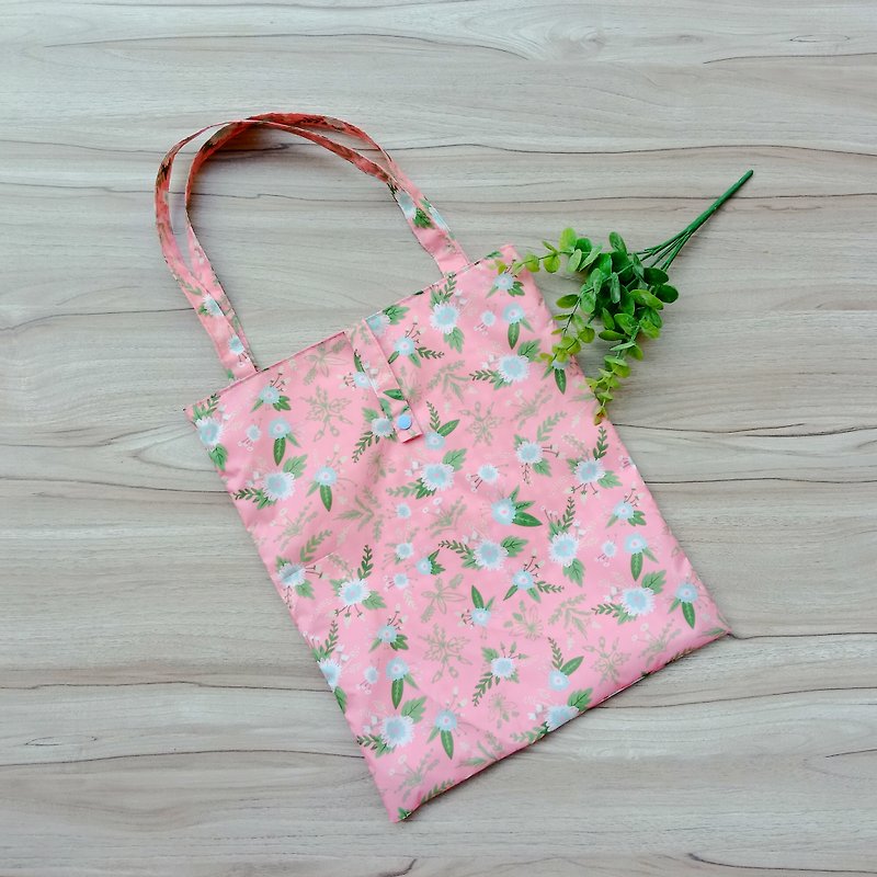 【防水购物袋】清新小花 - 手提包/手提袋 - 防水材质 粉红色