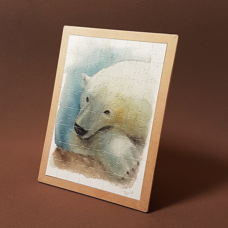 拼图-北极熊水彩插画系列 - 海报/装饰画/版画 - 纸 白色