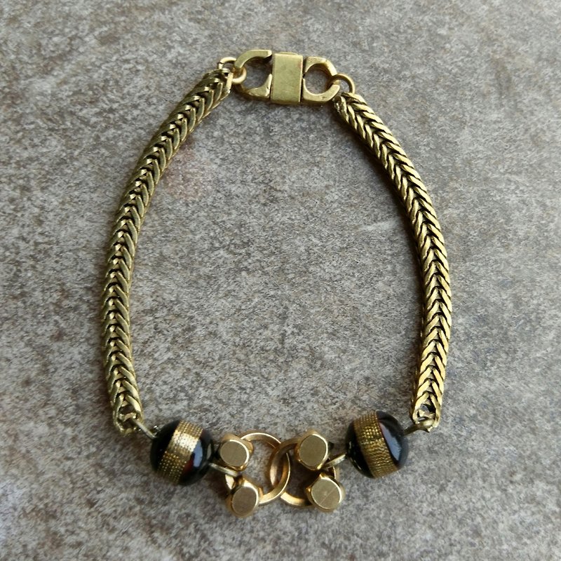 非洲古董珠黄铜结构手链 - 手链/手环 - 其他金属 