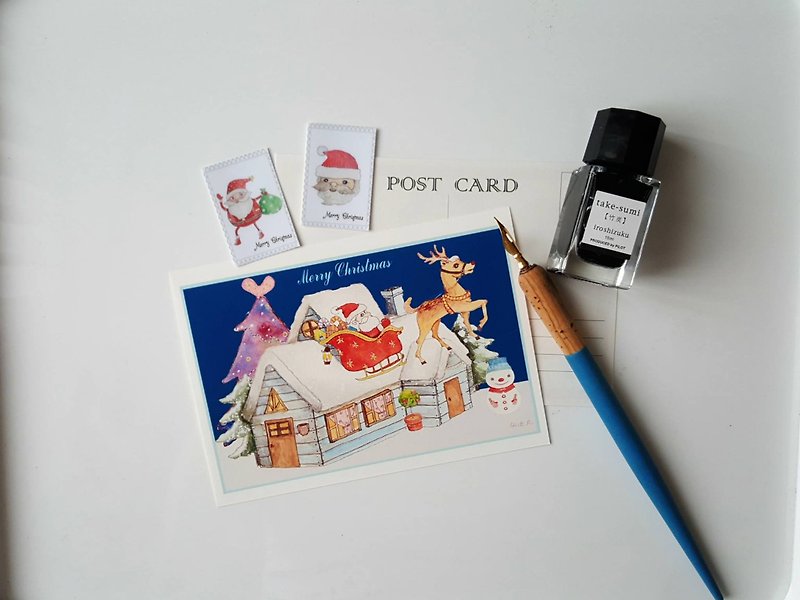 圣诞节手绘明信片 - 卡片/明信片 - 纸 