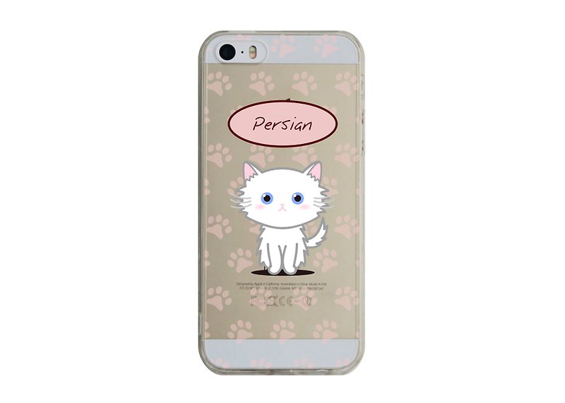 【白色波斯猫透明手机壳】 iPhone13 12 11 X 8三星Sony华为小米 - 手机壳/手机套 - 塑料 白色