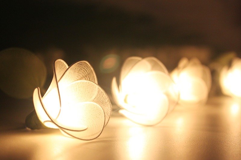 20 Handmade White Flower String Lights for Home Decoration Wedding Party Bedroom Patio and Decoration - 灯具/灯饰 - 其他材质 