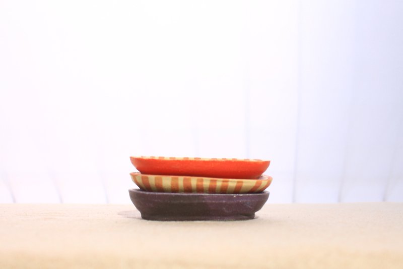 彩绘小豆皿 - 浅碟/小碟子 - 陶 粉红色