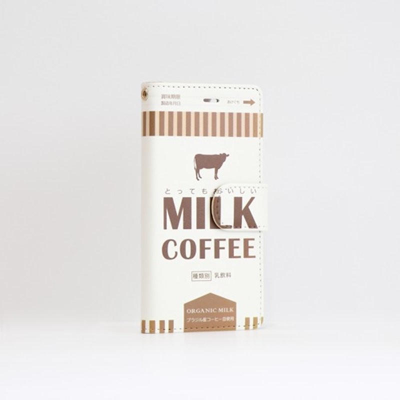 iphone ケース 手帳 ベルト付 ミルク コーヒー スマートフォンケース - 手机壳/手机套 - 人造皮革 咖啡色