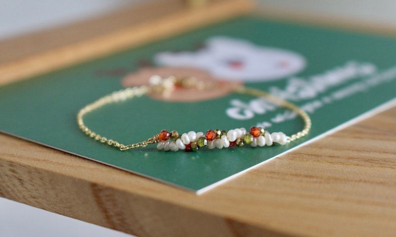 圣诞节限定 手链 珍珠 锆石 天然石 - DNA - - 手链/手环 - 宝石 多色