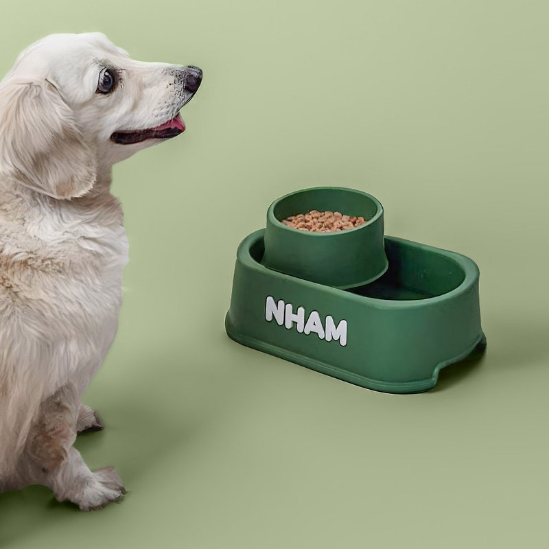 宠物防蚁碗，食品级 100%，水和食物碗 2 合 1 ，绿 - 碗/碗架 - 塑料 绿色