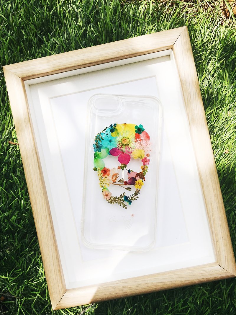 骷髏頭订制 • Handpressed Real Dried Flower Phone Case - 手机壳/手机套 - 植物．花 多色