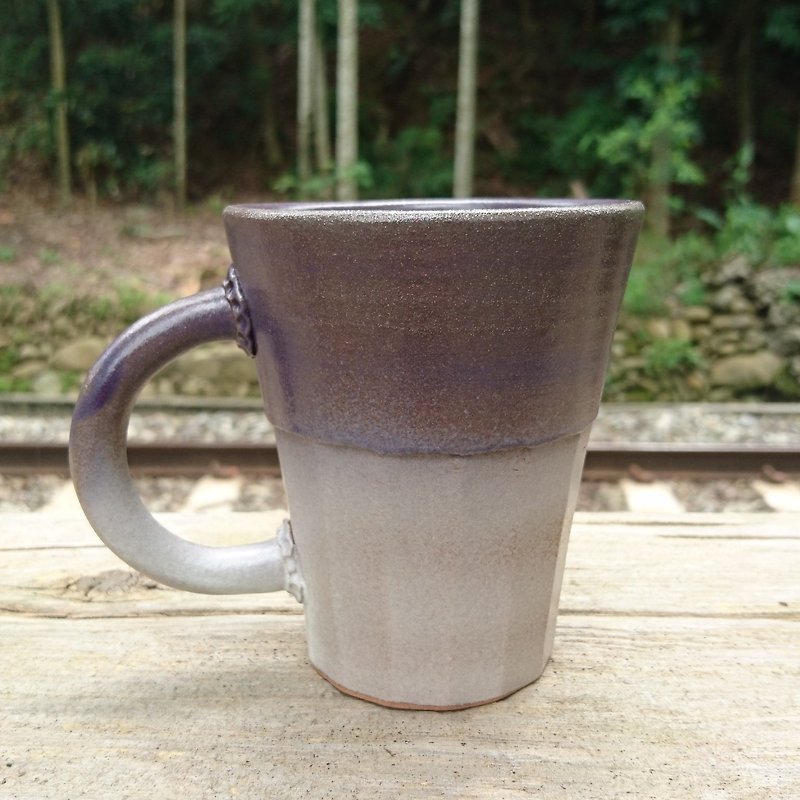 陶艺 手作 雕刻 削边 咖啡杯 马克杯 茶杯 - 咖啡杯/马克杯 - 陶 紫色