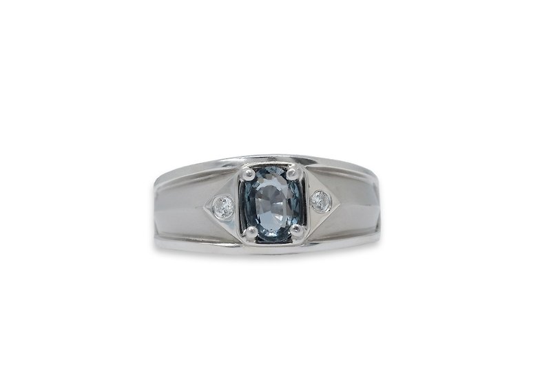 925银-男款戒指-尖晶石 - 戒指 - 纯银 银色