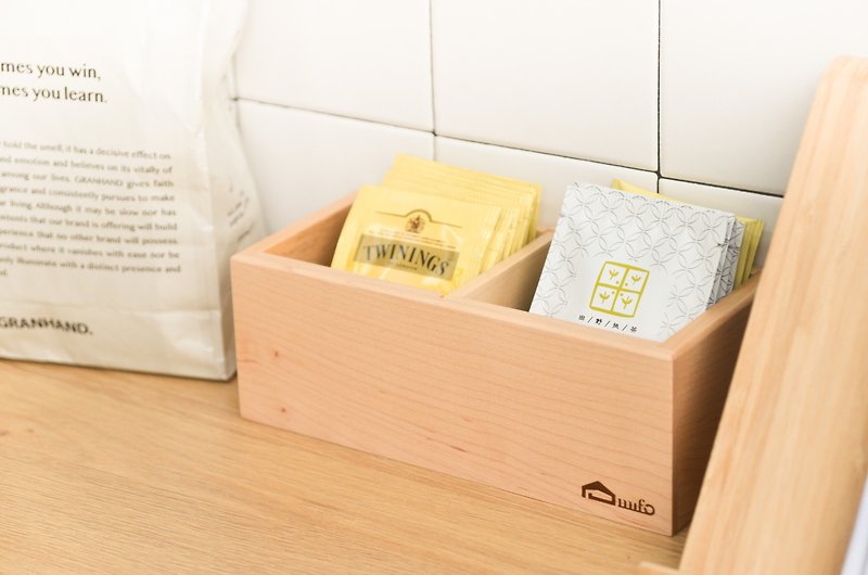 【梣木茶包盒】茶包收纳盒 原木笔盒 2格笔盒 木制笔筒 笔筒收纳 - 厨房用具 - 木头 
