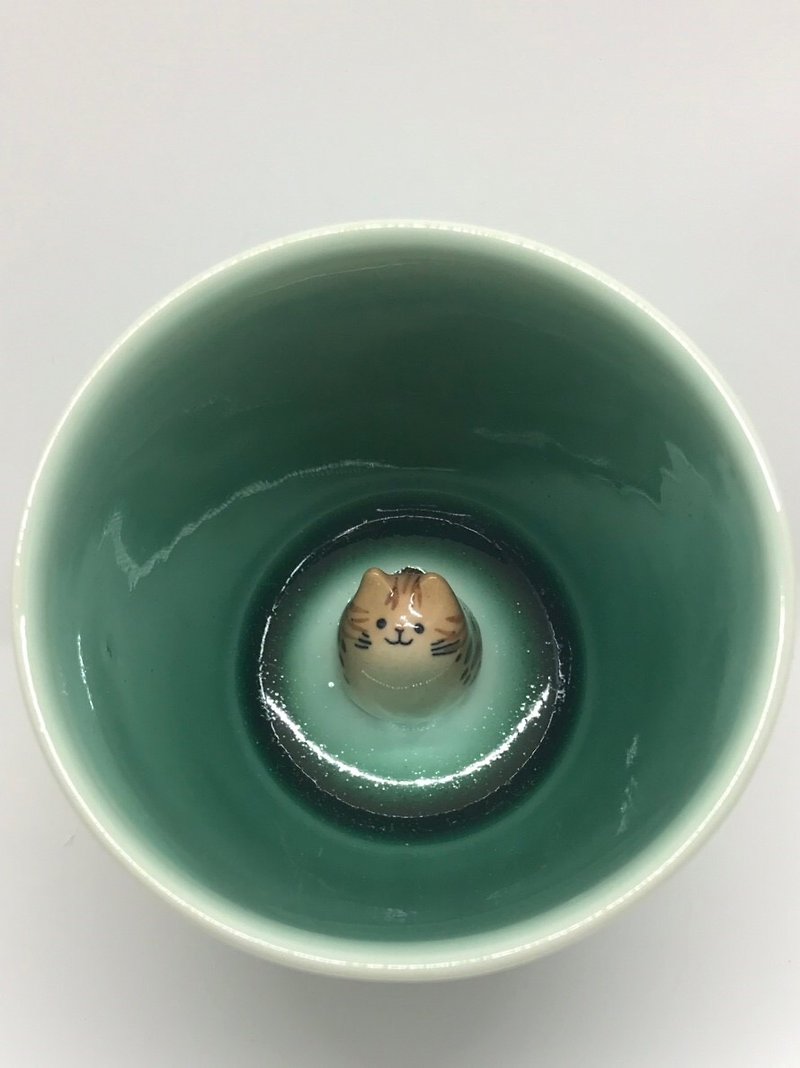动物澡堂杯-豹猫 - 杯子 - 陶 蓝色