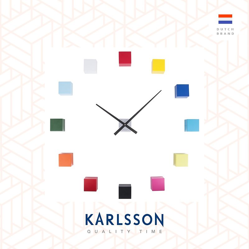 Karlsson, Wall clock DIY Cubic multi colour - 时钟/闹钟 - 塑料 多色