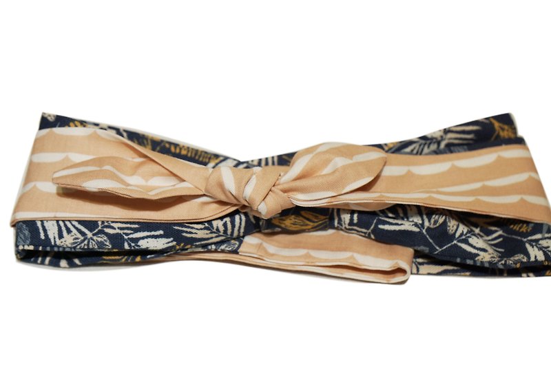 鹿栗塔原创设计发带日本进口棉麻文艺热带雨林拼接多功能发箍 - 发带/发箍 - 棉．麻 