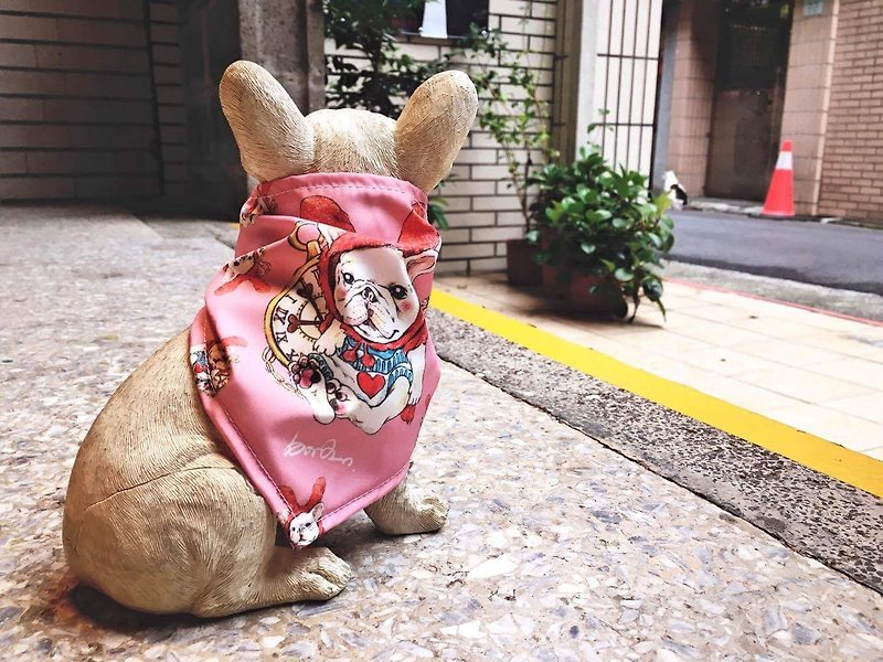 宠物三角巾-爱莉丝兔款 - 衣/帽 - 棉．麻 红色