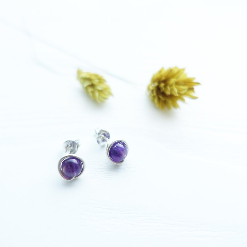 GENIES精灵系列 - 紫水晶 纯银 防水 耳环 耳夹 耳骨夹 - 耳环/耳夹 - 其他材质 紫色