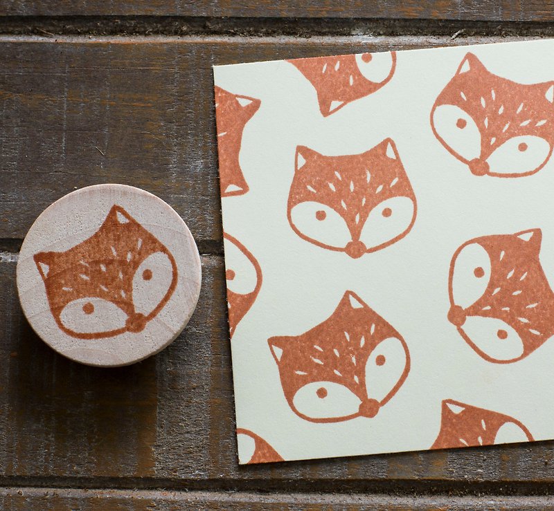 森林中的好朋友系列 小狐狸刻印章 手刻橡 皮章 - 印章/印台 - 橡胶 橘色