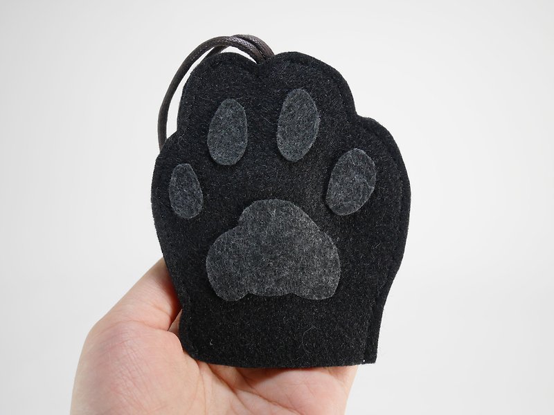 可爱动物钥匙包－黑猫掌 - 钥匙链/钥匙包 - 聚酯纤维 黑色
