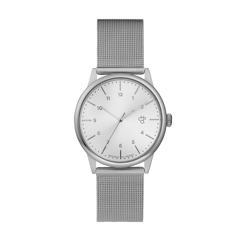 瑞典品牌 - Rawiya系列 银表盘 - 银米兰带可调式 手表 - 男表/中性表 - 不锈钢 银色