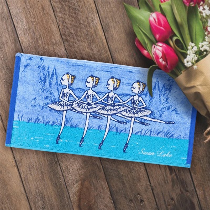 《天鹅湖》四小天鹅 芭蕾小毛巾 (粉蓝色) - 毛巾浴巾 - 纸 蓝色