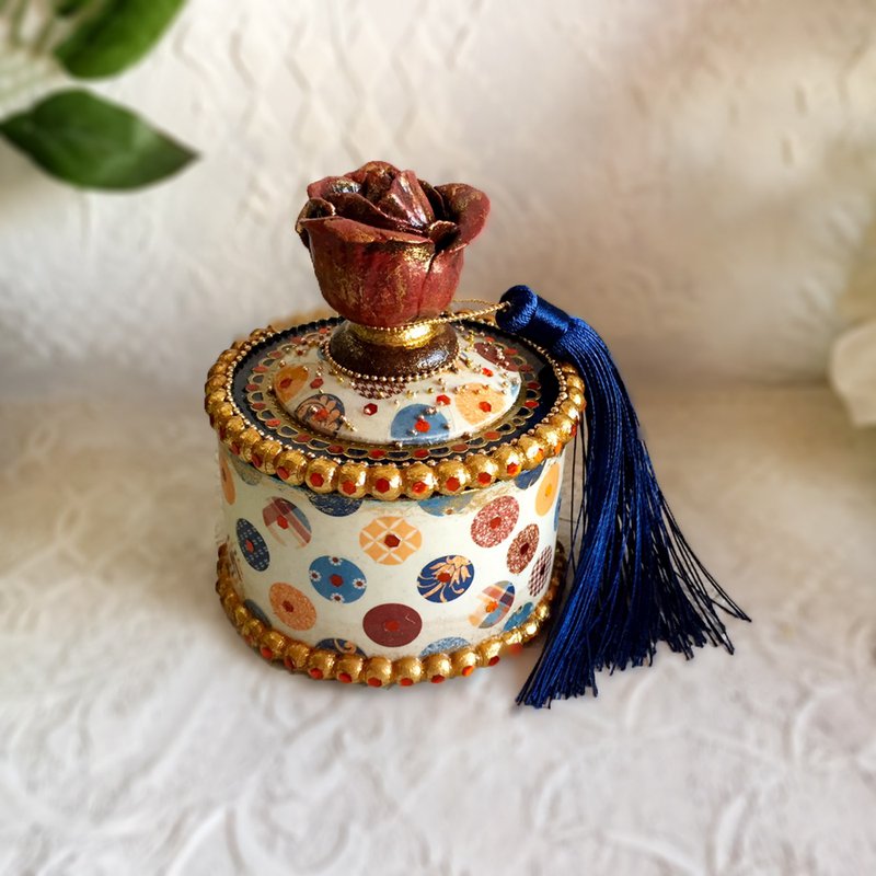 Bright Jewelry casket,Jewelry box Confetti,Treasure jewelry casket,Christmas box - 收纳用品 - 木头 橘色