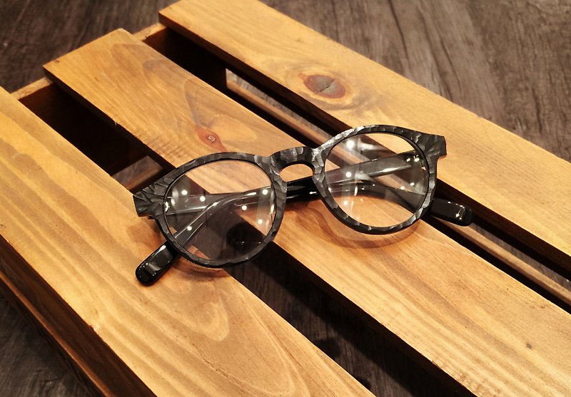 简约圆框眼镜 首办 传统七枚蝶番铰链 - 眼镜/眼镜框 - 其他材质 黑色