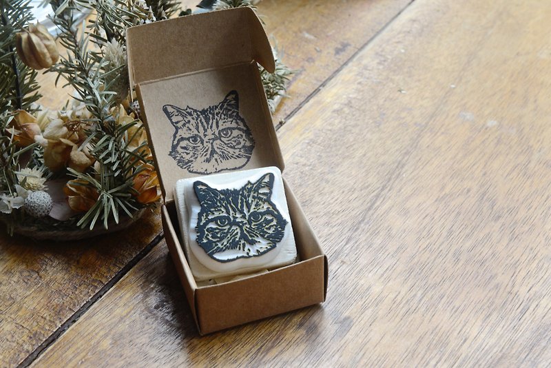 手工橡皮印章（猫） - 印章/印台 - 橡胶 