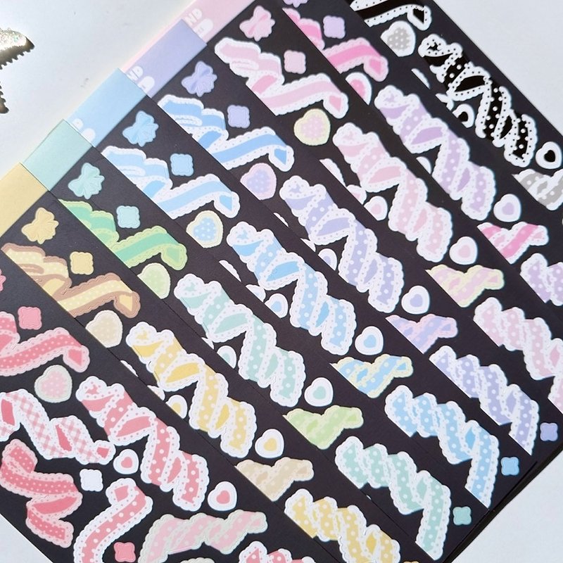 韩国蕾丝五彩纸屑贴纸包 - 贴纸 - 其他材质 多色