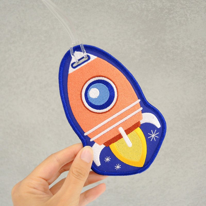 【造型刺绣吊牌】火箭 Rocket - 行李吊牌 - 绣线 