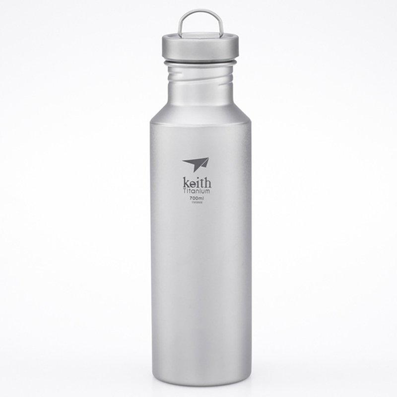 【KEITH】纯钛运动水壶附Ti0012隔热水壶套 - 野餐垫/露营用品 - 其他材质 银色