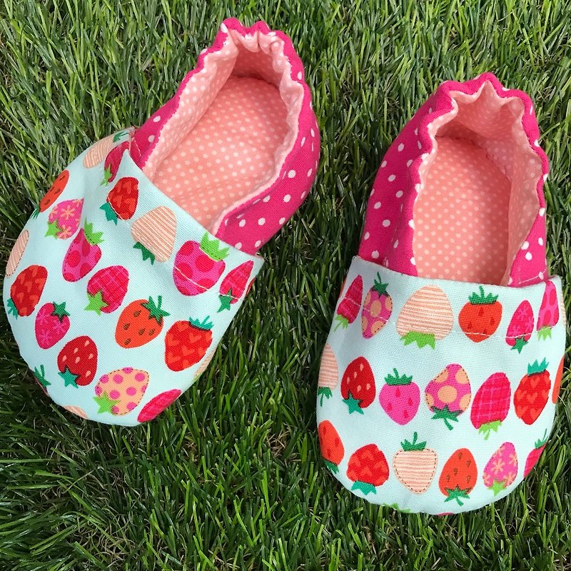 排排站草莓 -学步鞋.婴儿鞋 - 童装鞋 - 棉．麻 红色