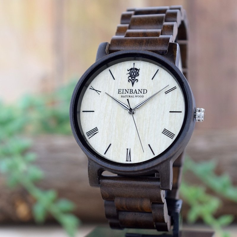 EINBAND Reise Sandalwood 40mm Wooden Watch - 对表/情侣表 - 木头 咖啡色