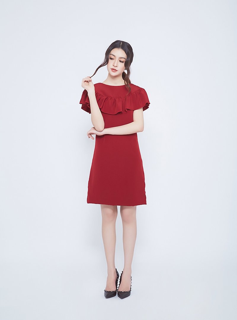 Lady sweet dress (red) - 洋装/连衣裙 - 棉．麻 红色
