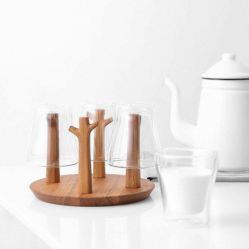 森林玻璃杯组(含杯) - 厨房用具 - 木头 咖啡色